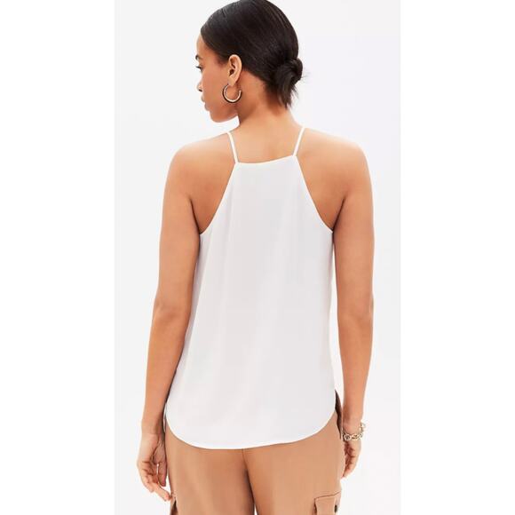 Loft Womens Slip Top Cream Sz. Small Sheer with Full Lining Feminine Lightweight - Picture 11 of 12